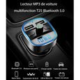 TD® Transmetteur FM Bluetooth connexion Lecteur MP3 Adaptateur Radio sans Fil Kit Émetteur FM Voitures Chargeur support carte USB Po-2