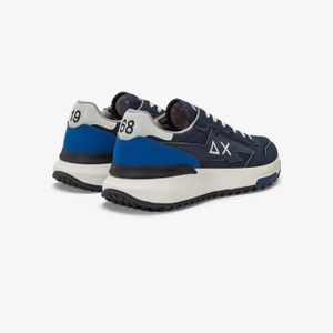Baskets Basses Homme SUN68 En Daim - Modèle Z45106, Semelle Plate, Fermeture Lacets, Coupe Normale