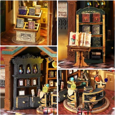 Kit maison de poupée miniature à faire soi-même - Maison de poupée en bois fabriquée à la main avec lumières LED - Cadeau unique pour adolescents - Jardin féerique