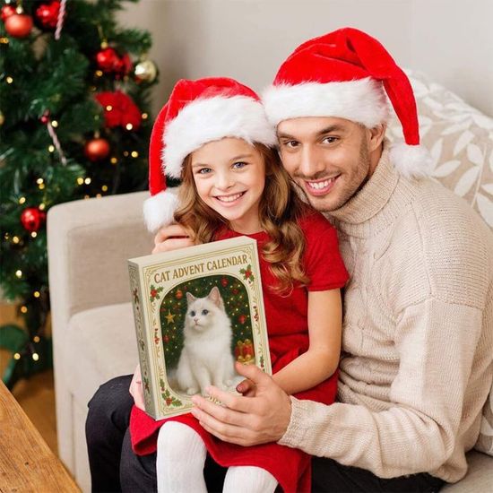 Calendrier De L'Avent Chats 2025 - 24 Pendentifs Acrylique, Déco Noël Enfant Et Adulte