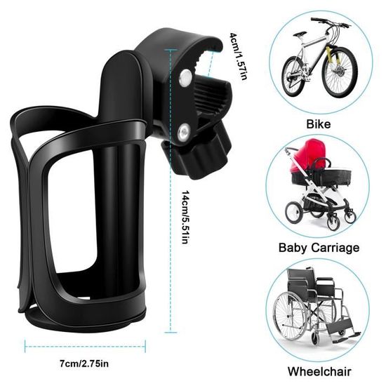 Sertay Porte-gobelet Vélo – ABS Durable, Rotation 360°, Adaptable Vélo/moto/poussette (15 X 8,5 Cm)