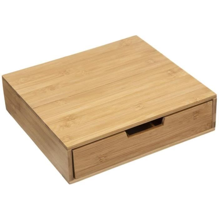 Relaxdays Range-Capsules, Support pour 28 dosettes, Porte-dosettes Bambou, HxLxP: 34,5x26x11 cm, Nature