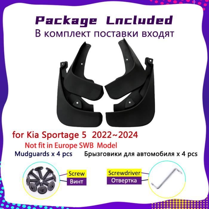 Garde-boue Pour Kia Sportage 2023-2025 – Lot De 4 (2 Avant, 2 Arrière) – ABS Noir – Protection Contre éclaboussures, Installation Facile