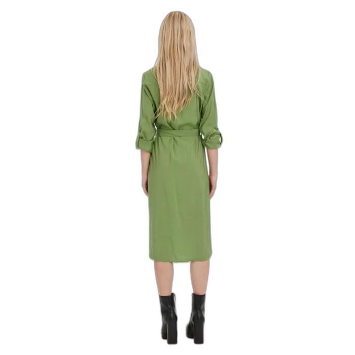 Robe chemise mi-mollet manches longues femme Vero Moda Bell Wvn