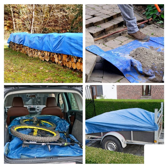 Très Résistant Bâche - bleu/noir - très résistant - 5 x 5 m - Cdiscount Bricolage