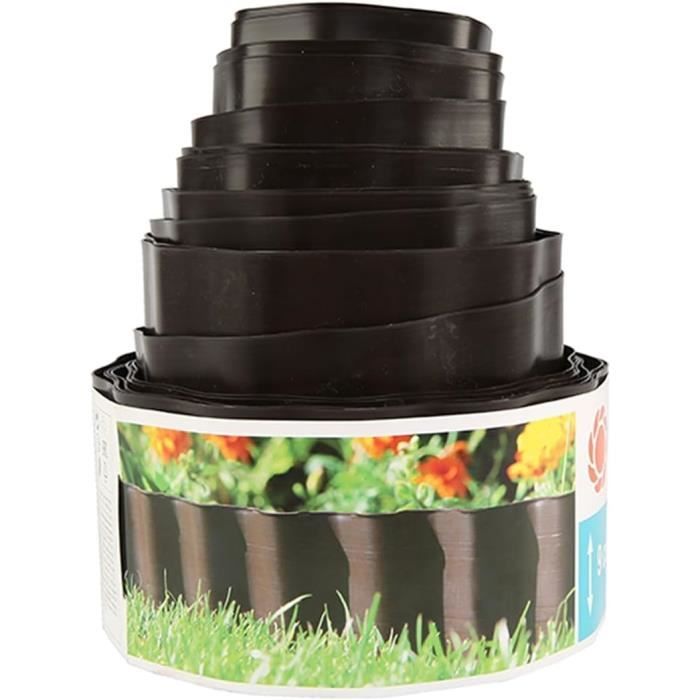 Bordure De Jardin PE Haute Flexible 20M Avec Piquets Gris - Décoration D'extérieur - Achat