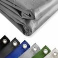 Bâche de Protection Jago - 5x8m - Imperméable - Polyester Revêtu de PVC 650 g/m² - Gris-3