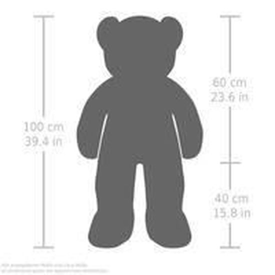 BRUBAKER Peluche géante XXL - Ours/Nounours - 100 cm | Blanc - Cœur en Peluche 'I Love You' Inclus