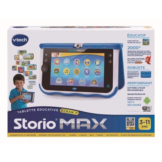 VTECH Storio Max 5'' Tablette enfant WiFi Bleu - Cdiscount Jeux