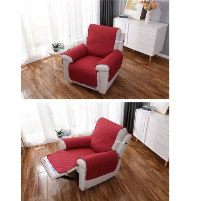 Housse De Fauteuil Velours Extensible 4 Pièces - Protection Pour Fauteuil Relax