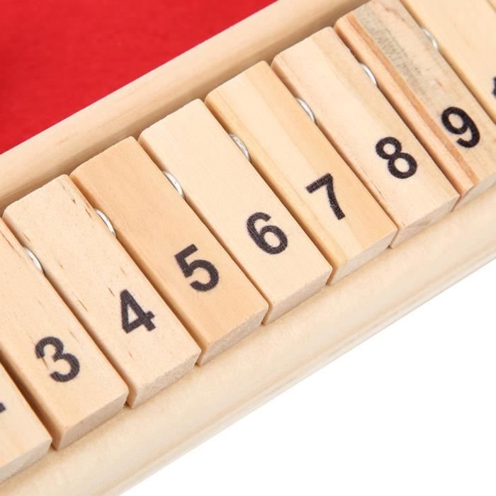 Shut The Box Jeu Plateau En Bois, Familiaux Traditionnels Jouets 1 À 4