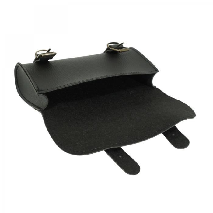 Sacoche De Selle De Vélo Vintage En Simili Cuir Noir - Style Rétro Pour Bicyclette