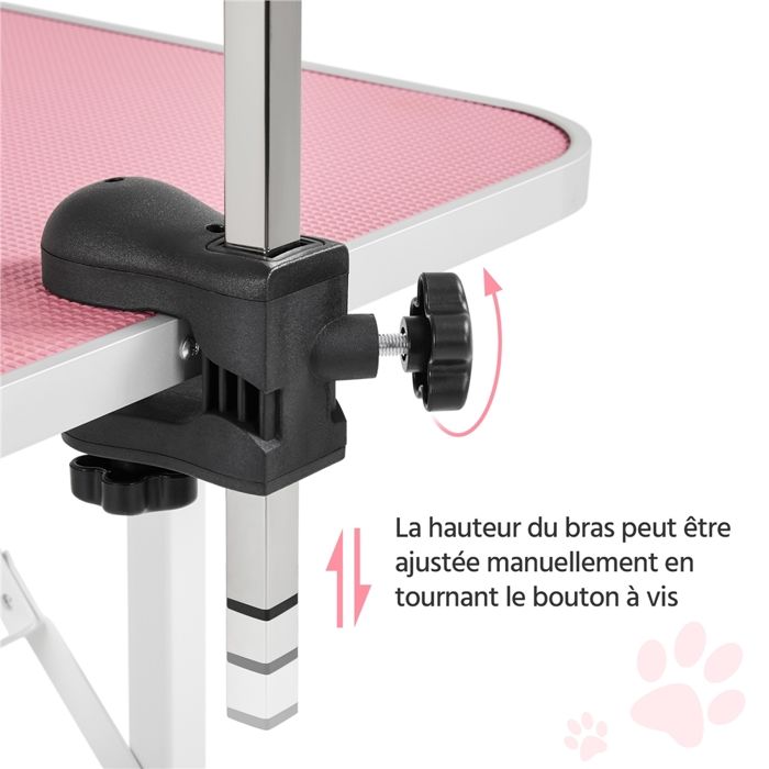 Table De Toilettage Pliable Pour Chien Et Chat - Bras Réglables, Surface Antidérapante, Rangement - 13