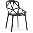 Chaise de salle à manger design Mykonos - PP et métal Noir 56,5-0