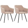 2 x Chaise de salle à manger Professionnel - Chaise de cuisine Chaise Scandinave Taupe Tissu &5084-0