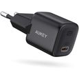 Aukey Chargeur USB-C avec Power Delivery 20W, Chargeur USB de r&eacute;seau Compact, Compatible avec iPhone XS-Max-XR, Google Pi155-0