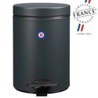 ROSSIGNOL Poubelle de salle de bains à pédale 3L Fabriqué en France Gris anthracite