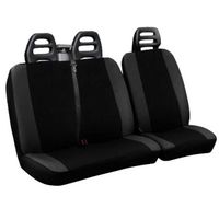 Housses de siège 2colorés pour fourgons avec la ceinture de securité d’en haut - gris foncè