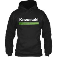 Sweat-shirt à capuche imprimé 3D pour homme Kawasaki - Noir - Manches longues