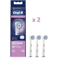 Oral-B - Pack de 2 :  Sensitive Clean Brossette, 3 brossettes (x2) - Blanches