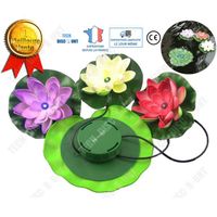 TD® Lampe solaire fleur lotus étanche flottante applique extérieur jardin Multi-couleur vœux fantaisie lumière fête cadeau
