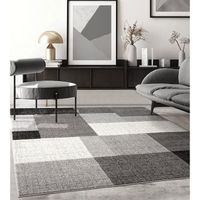 Tapis de salon ou de chambre en moderne design | Motifs géométriques - Carreaux - Gris 200x280 | Intérieur - The Carpet PEARL