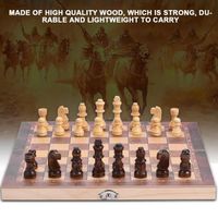 VBESTLIFE échiquier portable Jeu d'échecs pliant d'échiquier en bois portable 3in1 pour les activités familiales