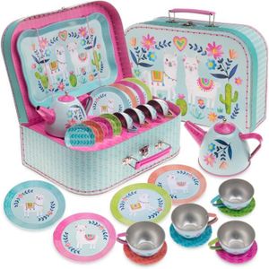 DINETTE - CUISINE Bijoux De Déguisement - Service À Thé 15 Pièces Dinette Enfants Son Coffret Modèle Lamas