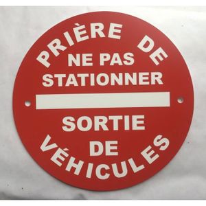 Panneau Prépercé avec Angles arrondis - Attention Sortie De Véhicules - 420 x 300 mm, Aluminium