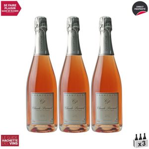 CHAMPAGNE Champagne Brut Rosé - Lot de 3x75cl - Champagne Claude Perrard - Cité Guide Hachette - Cépage Pinot Noir