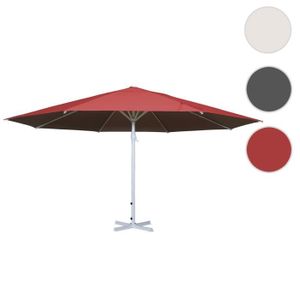 PARASOL Parasol Meran II, gastronomie, parasol pour marché,Ø 5m polyester, poteau alu blanc 28 kg ~ rouge sans support