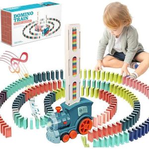 DOMINOS Train lectrique Domino avec 120 Pices BlocksJouets