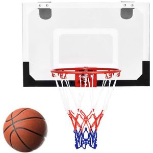 PANIER DE BASKET-BALL DREAMADE Panneau de Basket, Accrochant Panier de Basket en PC avec Panneau Transparent Porte, Ballon et Pompe Inclus