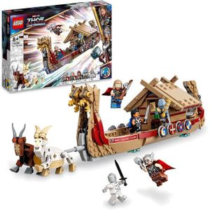 ASSEMBLAGE CONSTRUCTION LEGO 76208 Marvel Le Drakkar de Thor, Jouet a Construire de Bateau avec Minifigurines Avengers et Stormbreaker, pour Enfants 