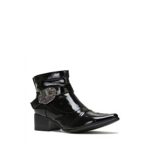 boots femme vernis noir