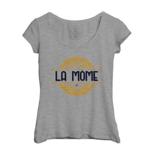T-SHIRT T-shirt Femme Col Echancré Gris La Môme Luxe Chic France Femme Vintage
