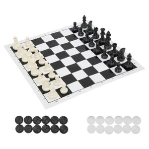 JEU SOCIÉTÉ - PLATEAU Qqmora Jeu d'échecs 2 en 1 Ensemble de Jeux de Soc