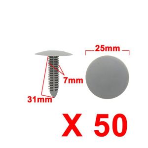 Sourcingmap/® 50pcs 7mm x 25mm x 28mm Panneau Porte Voiture Habillage en Plastique Beige Rivets Agrafes retenue