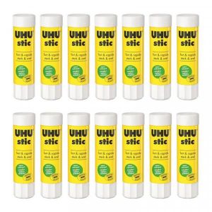 COLLE - PATE ADHESIVE Lot 14 bâtons de colle blanche UHU 40G
