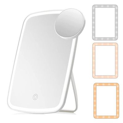 Miroir De Maquillage Clip Rechargeable Avec Lumières LED - Carré Portable Pour Voyage Et Soins De La Peau