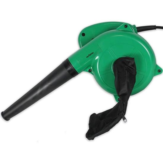 FISHTEC Mini Souffleur Aspirateur 500W - Souffleur Feuilles Réversible Avec Sac Récupération