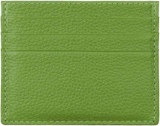 Porte-chéquier Et Porte-cartes En Cuir Vert - Occasion Très Bon état