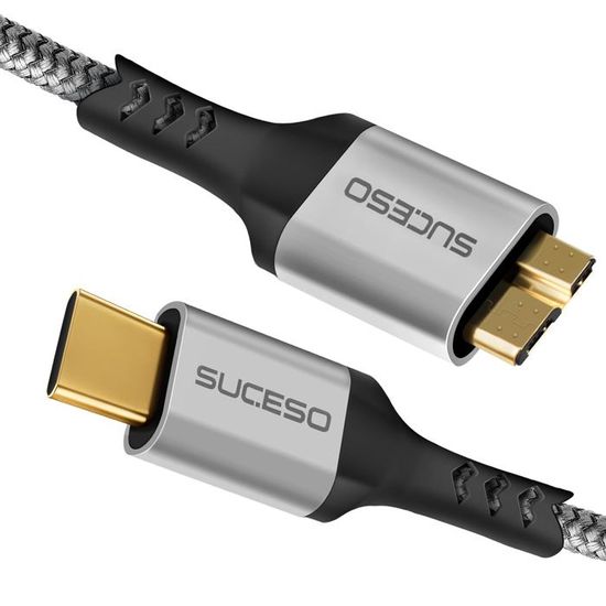 CABLING® Cable Micro USB Vers Type C (2 M, USB C, Micro-USB Mâle/Mâle, Droit, Droit) - Noir - 2M