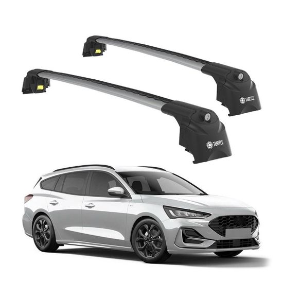 Barre Portapacchi ACE-2 Per Ford Focus Estate (C519) 2019-2023 - Grigio - Con Kit Antifurto E Connettori - Portata 75kg