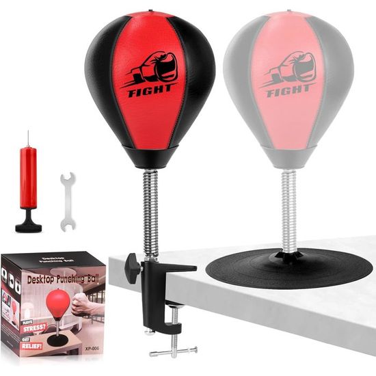 Punching Ball De Bureau Frappe Sac De Table Autoportante Punching Ball Ballon Boxe Anti-Stress Avec Ventouse Et Pompe à Air Pour Soulager Le Stress Cadeau Pour Enfant Adultes (Noir A