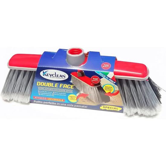 Balai Anti-Choc Mery - Pour Tous Sols Déllicats - Attrape-Poussière Sans Traces - Gris