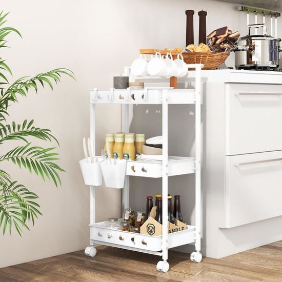Chariot de Cuisine Étagère Polyvalente avec Roues, Rangement de Salle Chariot de Cuisine Étagère Polyvalente avec Roues, Rangement de Salle