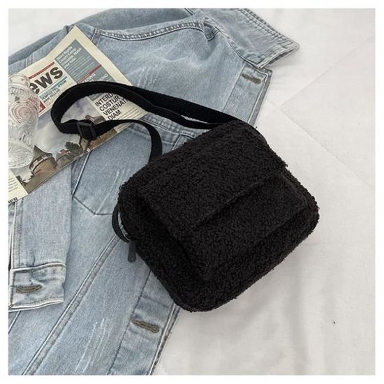 1pc peluche sac à bandoulière pochette à main fourre-tout femmes à