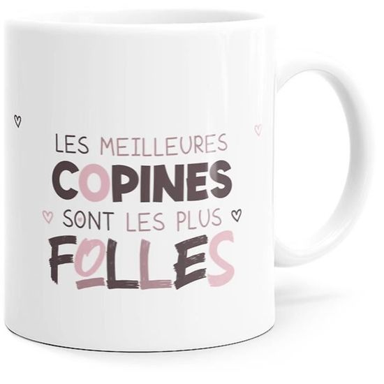 Mug Humour Copine Folle Idee Cadeau Original Drole Femme Fabrication Francaise Dino Mugs Le Sourire Des Le Reveil Cdiscount Puericulture Eveil Bebe