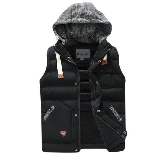 Doudoune Sans Manches Homme Gilet Chaud Épais - Veste Matelassée Poches Travail Quotidien
